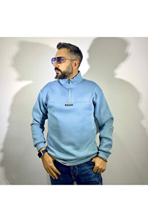 Yarım Fermuarlı Oversize Erkek Sweatshirt