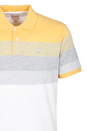 Erkek Polo Yaka Tişört Hardal Slim Fit Desenli %100 Pamuk T-shirt NCS JEANS 1249
