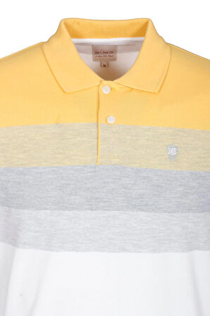 Erkek Polo Yaka Tişört Hardal Slim Fit Desenli %100 Pamuk T-shirt NCS JEANS 1249