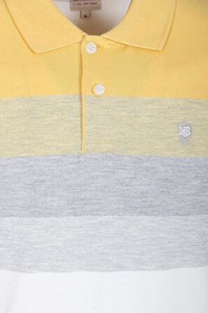 Erkek Polo Yaka Tişört Hardal Slim Fit Desenli %100 Pamuk T-shirt NCS JEANS 1249