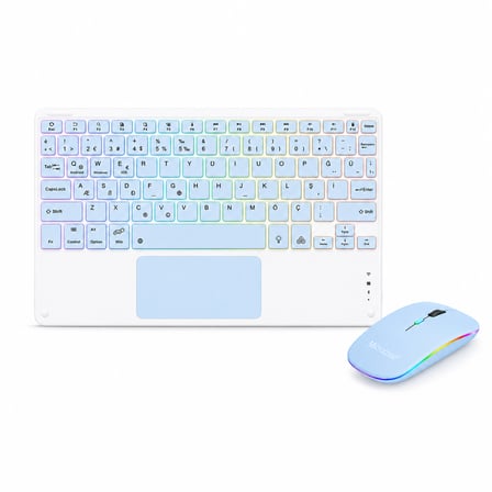 Microcase Touchpad RGB Tablet ve Telefonlar için Türkçe Bluetooth Klavye ve Mouse - AL5891