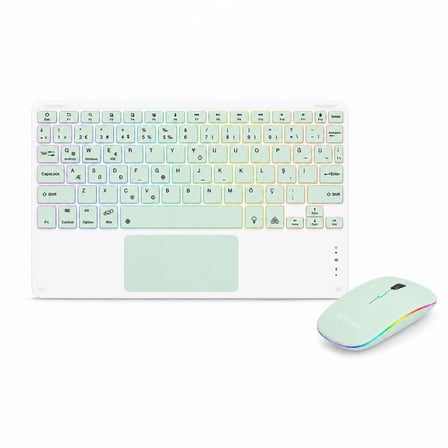 Microcase Touchpad RGB Tablet ve Telefonlar için Türkçe Bluetooth Klavye ve Mouse - AL5891