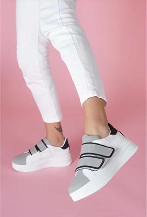 Tomıross Kadın Chloe Yüksek Tabanlı Cırtlı Sneaker Spor Ayakkabı CHLO-6901