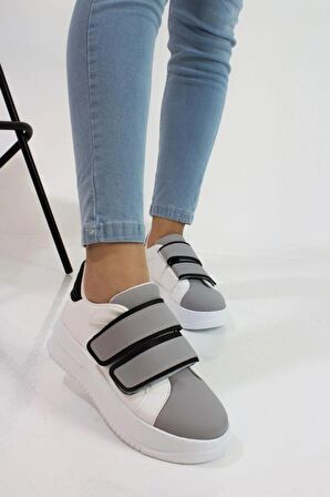 Tomıross Kadın Chloe Yüksek Tabanlı Cırtlı Sneaker Spor Ayakkabı CHLO-6901