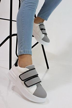 Tomıross Kadın Chloe Yüksek Tabanlı Cırtlı Sneaker Spor Ayakkabı CHLO-6901