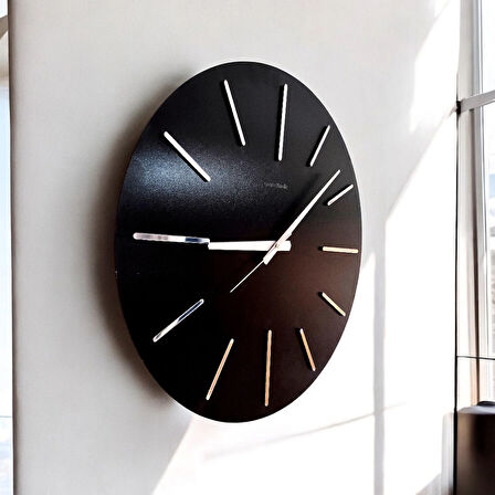 50X50 cm Kabartmalı Aynalı Pleksi Duvar Saati - Quartz Mekizma, Şık ve Modern Ahşap Tasarım
