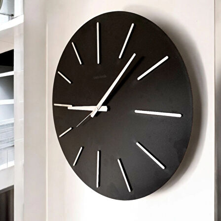 50X50 cm Kabartmalı Aynalı Pleksi Duvar Saati - Quartz Mekizma, Şık ve Modern Ahşap Tasarım