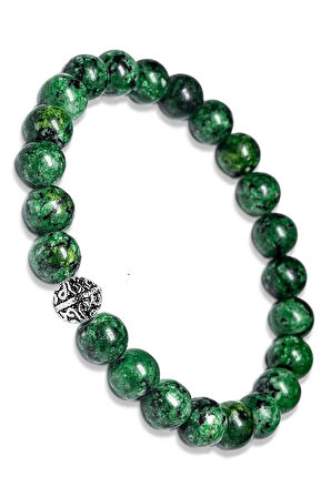 Sertifikalı Gerçek Doğal Yeşim Taşı Bileklik - Gümüş Aparatlı