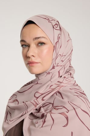 DE'CHARME Pure Tone Şal - Yaprak Desen - Latte - Kurugül