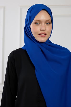 DE'CHARME Medine İpeği Şal - Saks Mavisi