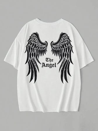 DE'CHARME Baskılı Oversize Bisiklet Yaka T-shirt - Beyaz