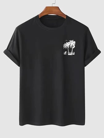 DE'CHARME Baskılı Oversize Bisiklet Yaka T-shirt - Siyah