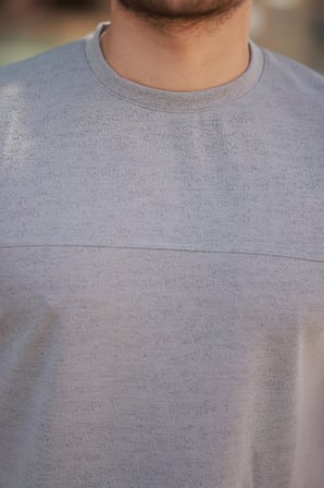 DE'CHARME Erkek Oversize Bisiklet Yaka Kısa Kollu T-shirt