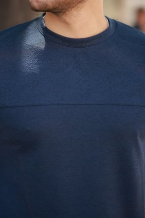 DE'CHARME Erkek Oversize Bisiklet Yaka Kısa Kollu T-shirt