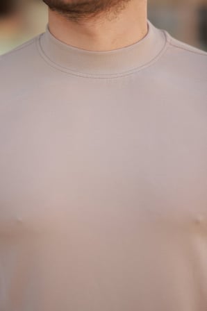 DE'CHARME Erkek Yarım Balıkçı Yaka Kısa Kollu T-shirt