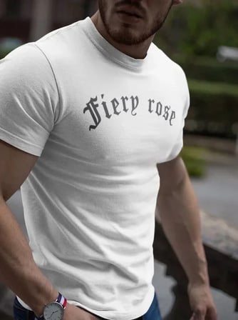 DE'CHARME Erkek Bisiklet Yaka Baskılı Oversize T-Shirt - Beyaz