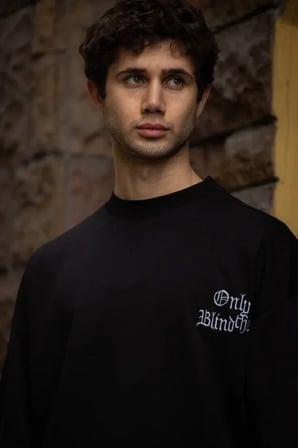 DE'CHARME Unisex Bisiklet Yaka Baskılı Oversize T-Shirt - Siyah