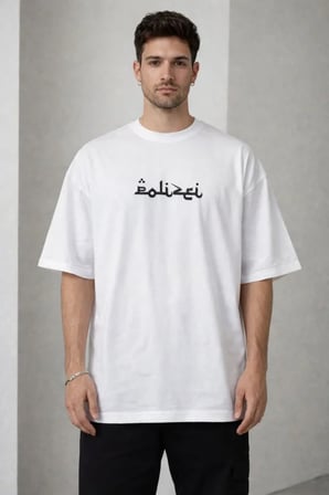 DE'CHARME Erkek Bisiklet Yaka Baskılı Kısa Kollu Tişört Streetwear Günlük Basic Pamuklu T-shirt - Beyaz