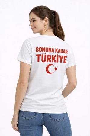 DE'CHARME TÜRKİYE Ay Yıldız Baskılı Taraftar Forma T-Shirt - Beyaz