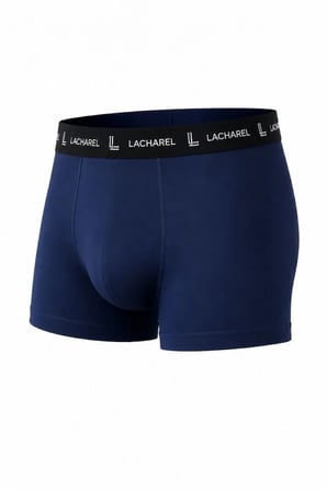DE'CHARME Erkek Likralı Pamuklu Nefes Alan Penye Boxer 3lü Paket - Lacivert