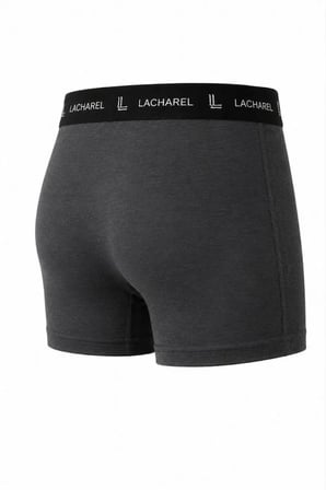 DE'CHARME Erkek Likralı Pamuklu Nefes Alan Penye Boxer 3lü Paket - Füme