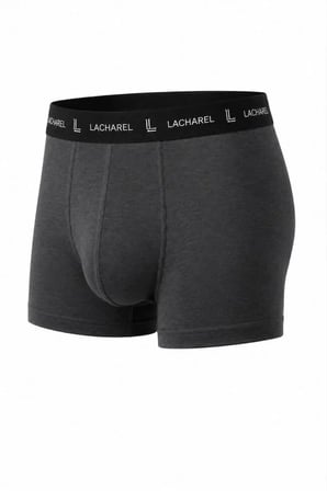 DE'CHARME Erkek Likralı Pamuklu Nefes Alan Penye Boxer 3lü Paket - Siyah - Gri - Füme