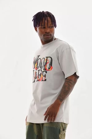 DE'CHARME Unisex Baskılı Oversize T-Shirt - Gri
