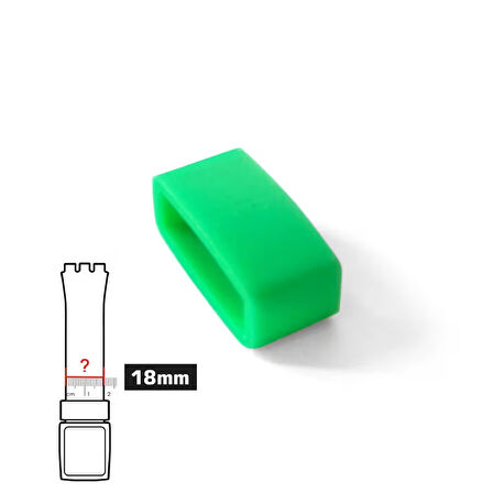 18mm Yeşil Saat Plastik Silikon Kordon Tutucu Kayış Köprüsü Halka Askı