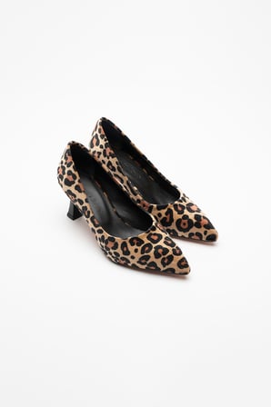 Charlotte Leopar Desenli Kısa Topuk Stiletto