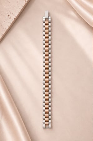 Valmont 19,5 cm Silver/Rose Gold İki Renkli Erkek Çelik Bileklik