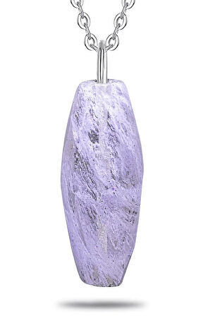 Sertifikalı Damarlı Doğal Kristal Kuvars Taşı Kolye