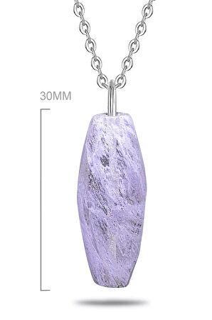 Sertifikalı Damarlı Doğal Kristal Kuvars Taşı Kolye