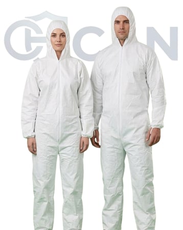 Can Hijyen 20-25 Gr Can Kapüşonlu Tek Kullanımlık Koruyucu Iş Tulumu - Kapüşonlu Beyaz Tela (Unisex) 100 Adet