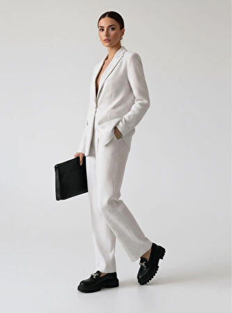 Kadın çizgili takım elbise