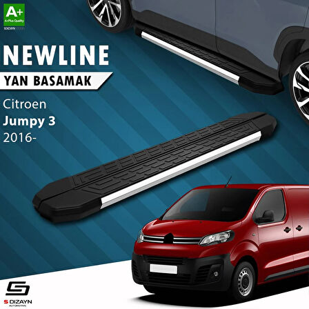 S-Dizayn Citroen Jumpy 3 Kısa Şase NewLine Krom Yan Basamak 213 Cm 2016 Üzeri A+ Kalite