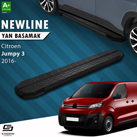 S-Dizayn Citroen Jumpy 3 Kısa Şase NewLine Siyah Yan Basamak 213 Cm 2016 Üzeri A+ Kalite
