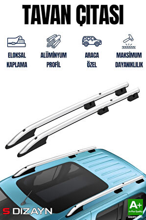 S-Dizayn Citroen Nemo Aluminyum Gri Tavan Çıtası Sport Model 2008 Üzeri A+ Kalite