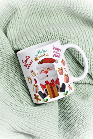 Noel Baba Happy Christmas Baskılı Kupa Bardak Porselen Çay Kahve Fincanı