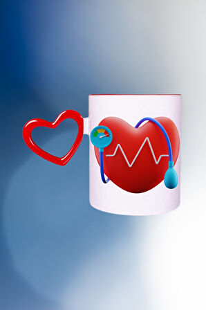 Babaya Hediye Canım Babam Baskılı Hediye Kalp Kupa Bardak Porselen Çay Kahve Fincanı