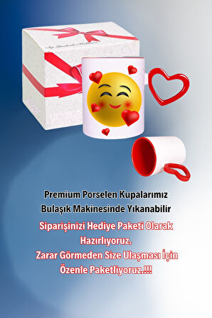 Anneye Hediye Canım Annem Baskılı Hediye Kalp Kupa Bardak Porselen Çay Kahve Fincanı
