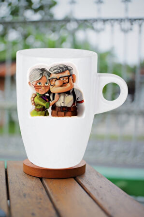 Yaşlı Çift Ömür Boyu Baskılı Hediye Kupa Bardak Porselen Latte Filtre Kahve Fincanı