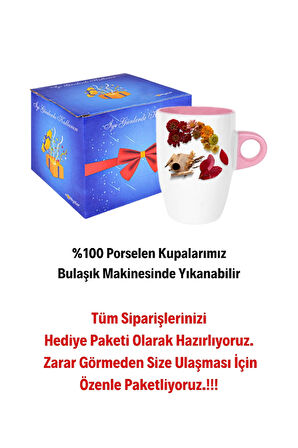 Romantik Sonbahar Baskılı Kupa Bardak Porselen Latte Filtre Kahve Fincanı