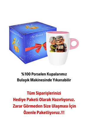 Yaşlı Çift Ömür Boyu Baskılı Hediye Kupa Bardak Porselen Latte Filtre Kahve Fincanı