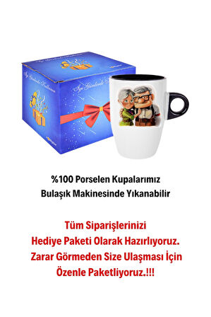 Yaşlı Çift Ömür Boyu Baskılı Hediye Kupa Bardak Porselen Latte Filtre Kahve Fincanı