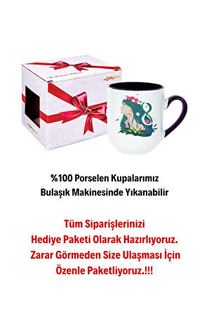 8 Mart Kadınlar Günü Hediyesi İçi Siyah Lüx Kupa Bardak Porselen Çay Kahve Fincanı-4