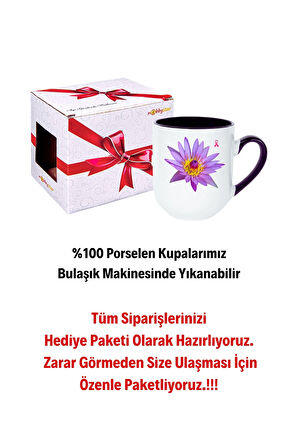 8 Mart Kadınlar Günü Hediyesi İçi Siyah Lüx Kupa Bardak Porselen Çay Kahve Fincanı-5
