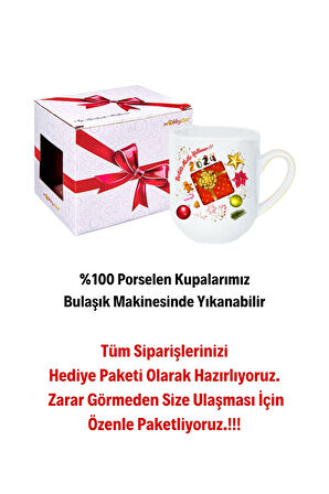 Yılbaşı 2024 Baskılı Lüx Kupa Bardak Porselen Çay Kahve Fincanı