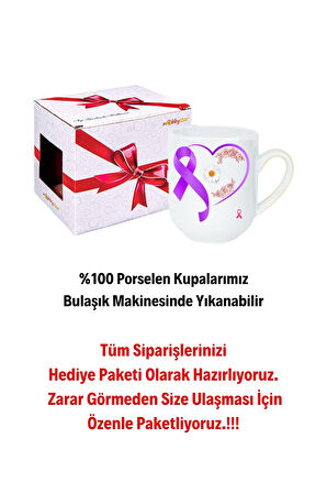 8 Mart Kadınlar Günü Hediyesi İçi Beyaz Lüx Kupa Bardak Porselen Çay Kahve Fincanı-3