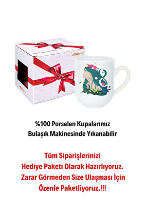 8 Mart Kadınlar Günü Hediyesi İçi Beyaz Lüx Kupa Bardak Porselen Çay Kahve Fincanı-4