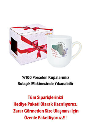 Modern Kadın Sliuet Baskılı İçi Beyaz Lüx Kupa Bardak Porselen Çay Kahve Fincanı